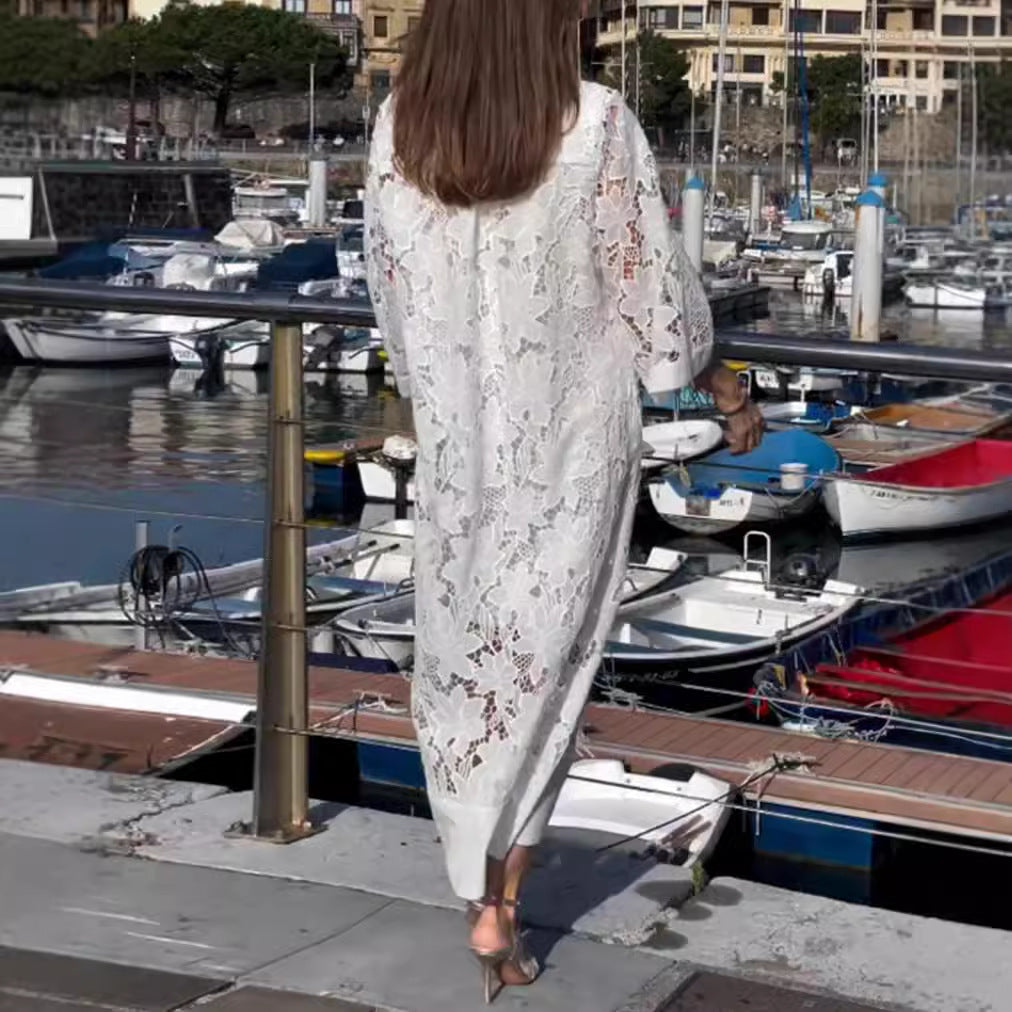 Damen Elegantes Spitzen-Kaftan Kleid Heidi-Mode
