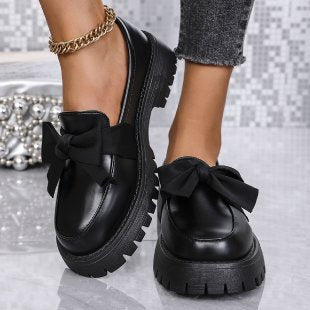 Damen modische Ballerinas mit großen Schleifen EB