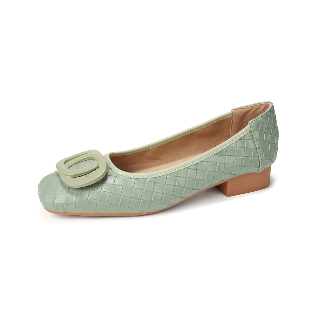 Damen Ballerinas mit schickem Reliefmuster und modischem Schnallenakzent EB