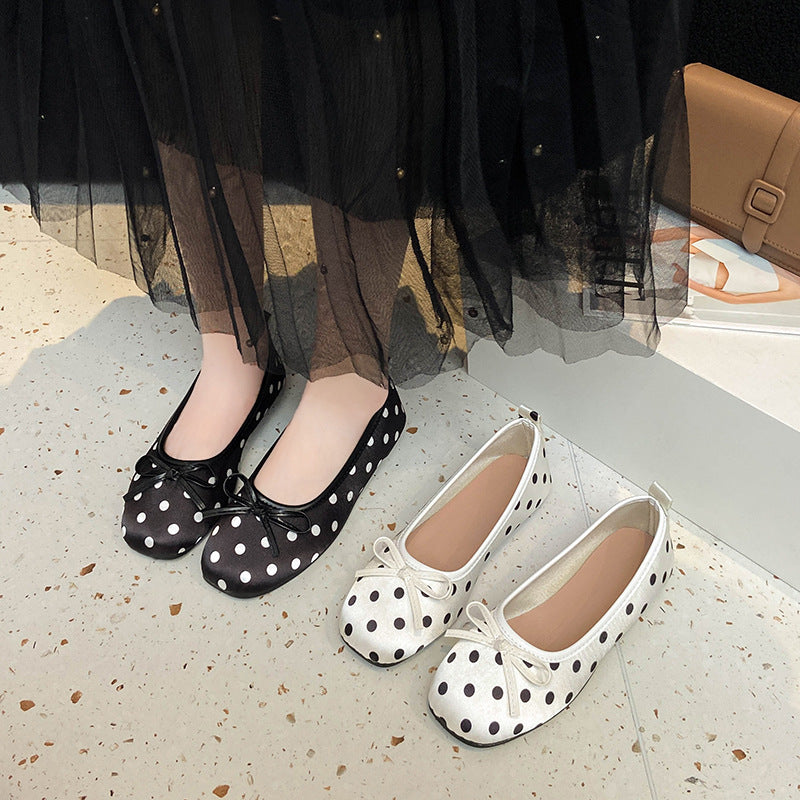 Damen Ballerinas mit verspieltem Punktedesign und zartem Schleifen-Detail EB