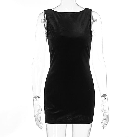 Damen Figurumspielendes Minikleid aus luxuriösem Samtstoff EB