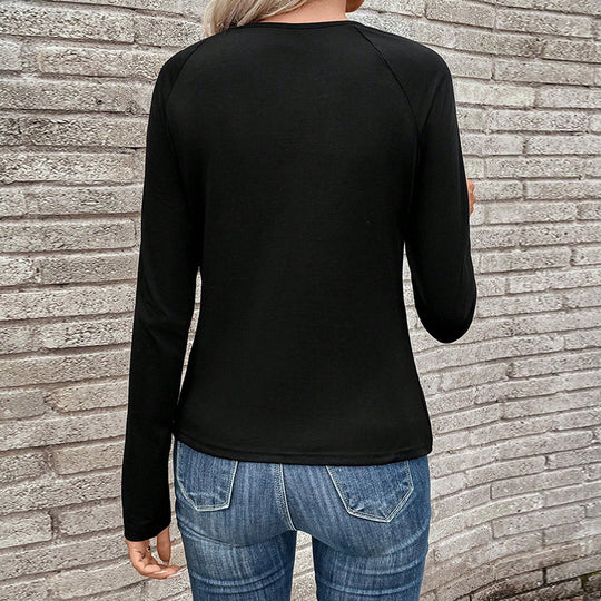 Damen gerafftes Langarmshirt mit Knotendetail und asymmetrischem Saum Eichborn Berlin