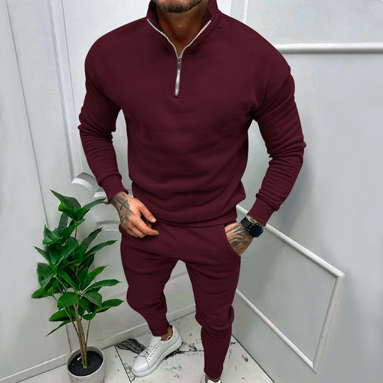 Herren sportives Sweatshirt- und Jogginghose-Set mit Reißverschluss EB
