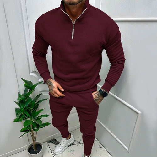 Herren sportives Sweatshirt- und Jogginghose-Set mit Reißverschluss EB