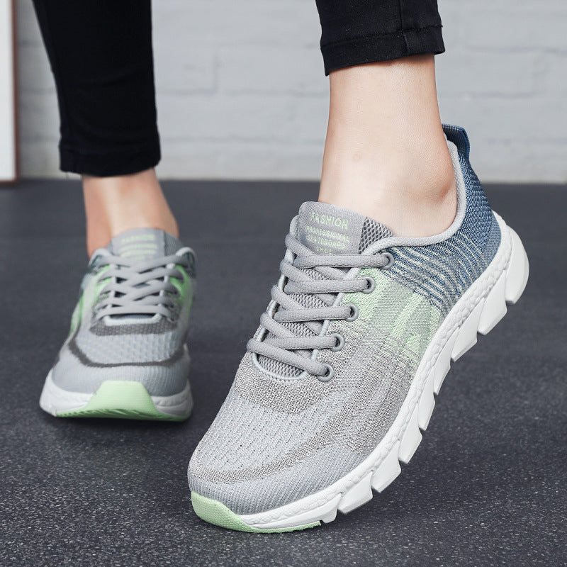 Damen Sportliche Sneakers mit atmungsaktiver Mesh-Oberfläche und stoßdämpfender Sohle EB