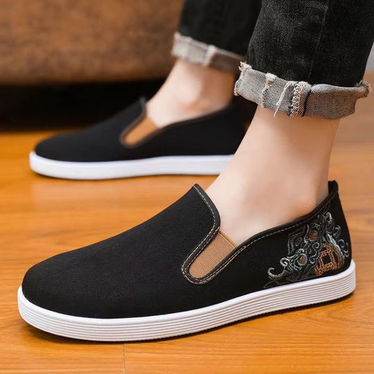 Damen Elegant bestickte Slip-On Schuhe EB