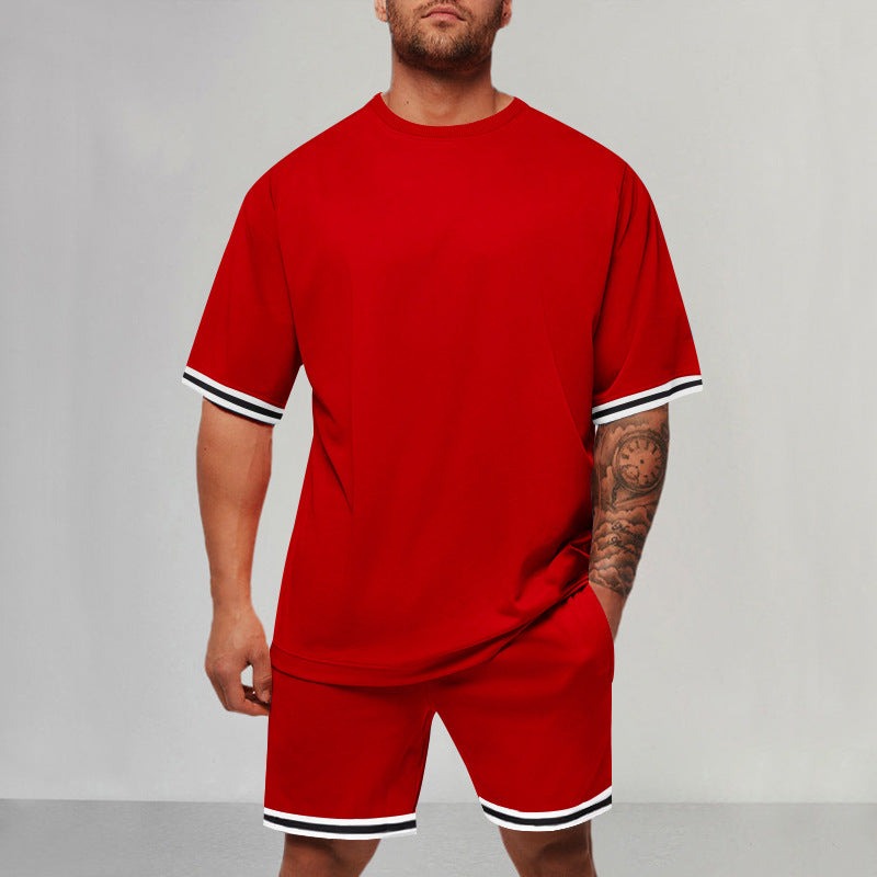 Herren Sportliches Kurzarm-Set mit Kontrastdetails EB