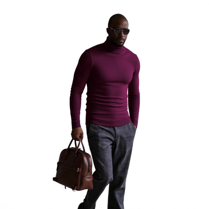 Herren rollkragen pullover mit feiner Struktur EB