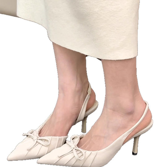 Damen Slingback-Pumps mit zartem Schleifen-Detail und elegantem Absatz EB