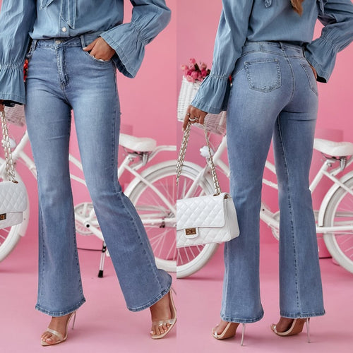Damen Flared Jeans im eleganten Vintage-Stil EB