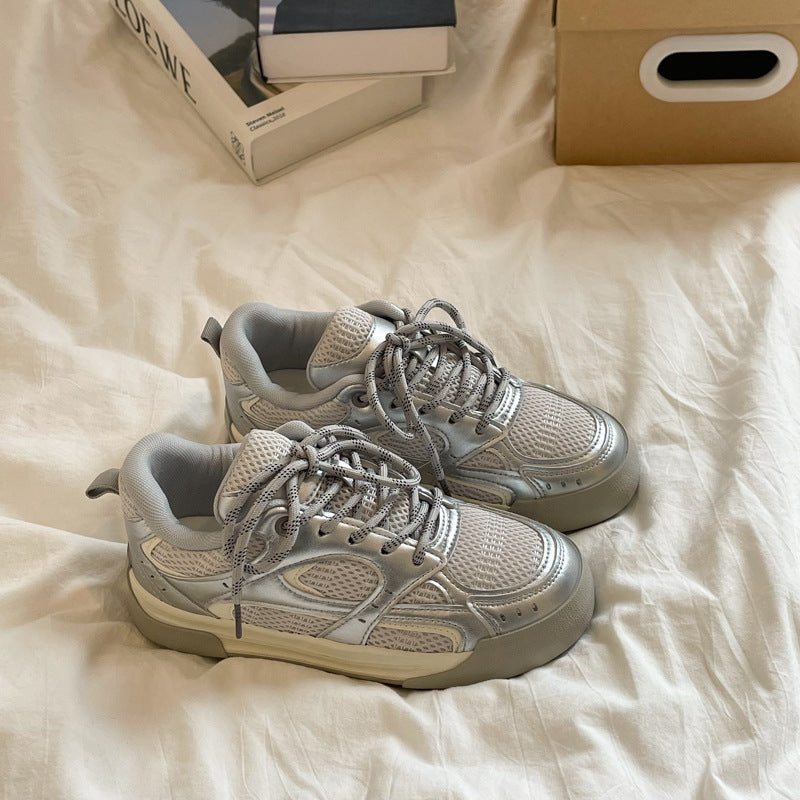Damen Sportliche Sneaker mit atmungsaktiver Netzoberfläche und stabiler Sohle EB