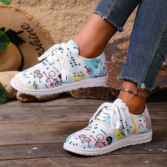 Damen Sportliche Sneakers mit kreativem Druckmotiv EB