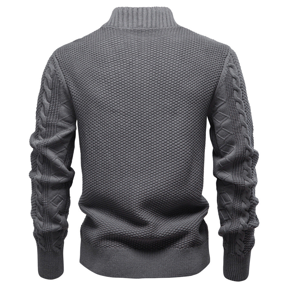 Herren Strickjacke mit Reißverschluss und strukturiertem Muster EB