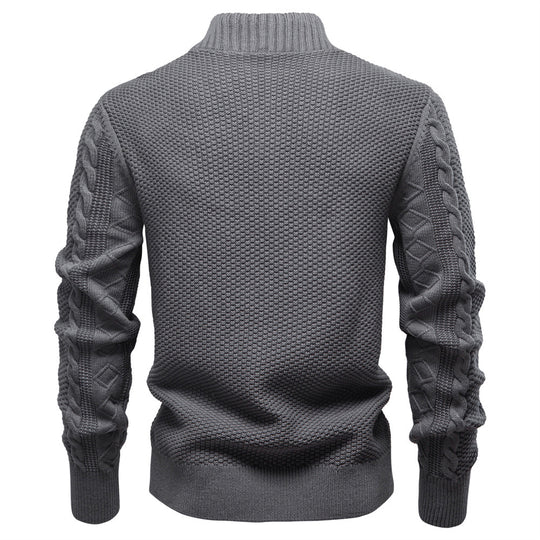Herren Strickjacke mit Reißverschluss und strukturiertem Muster EB