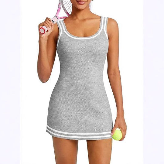 Damen Sportliches Tennis-Kleid mit doppeltem Träger EB