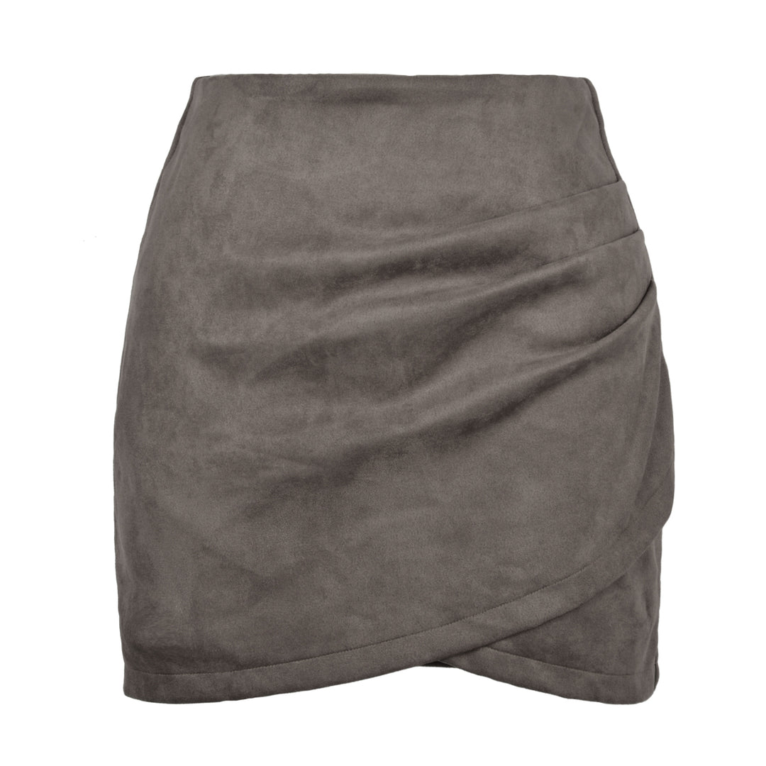 Damen High-Waist Wickelrock aus samtigem Mikrofaser EB