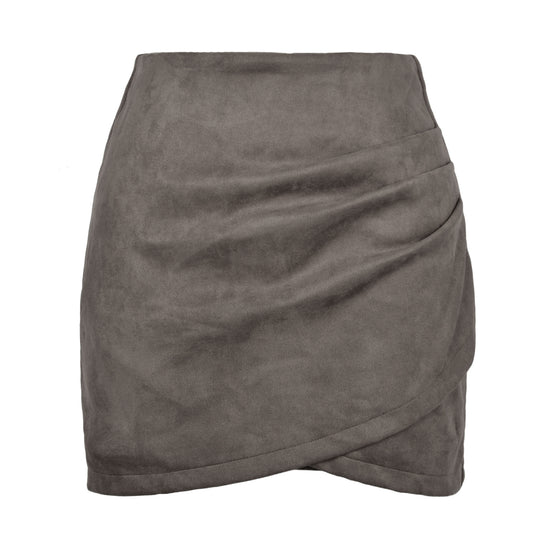 Damen High-Waist Wickelrock aus samtigem Mikrofaser EB