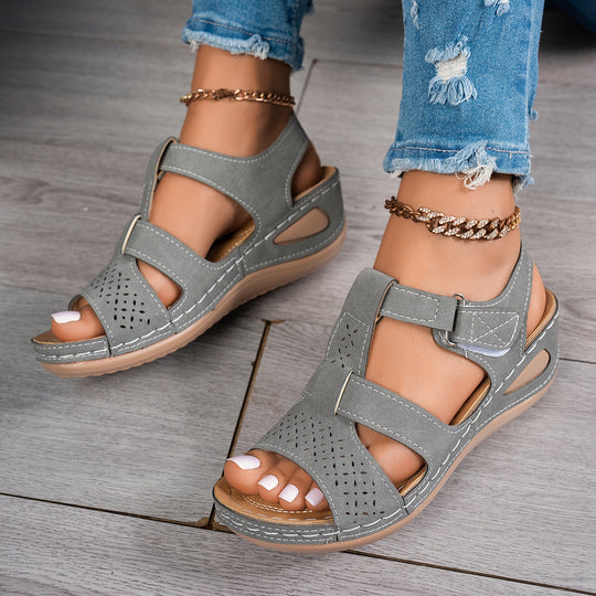 Damen bequeme Komfortsandalen mit atmungsaktiven Cut-Outs EB