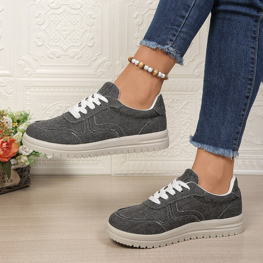 Damen Sneakers im lässigen Denim-Look mit komfortabler Profilsohle EB
