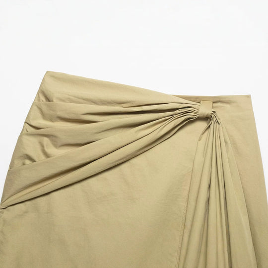 Damen Wickelrock mit asymmetrischem Design und dekorativen Drapierungen EB