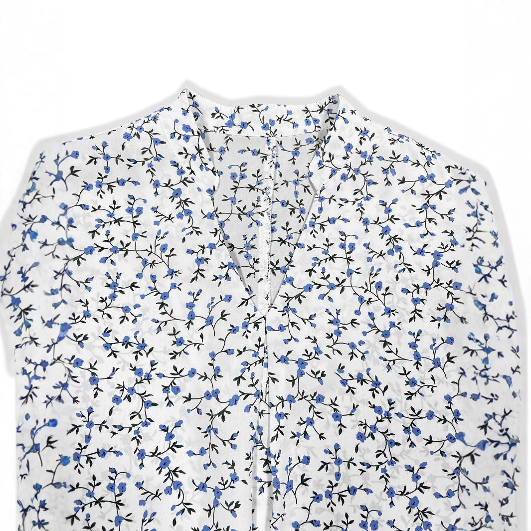 Damen Bluse mit floralem Muster und Rüschenärmeln EB
