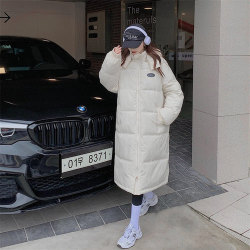 Damen Langer isolierter Pufferparka mit hohen Seitentaschen EB
