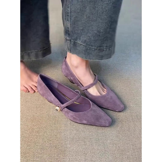 Damen elegante Mary Jane Ballerinas mit modischem Riemenverschluss und schicker Schnallenapplikation EB
