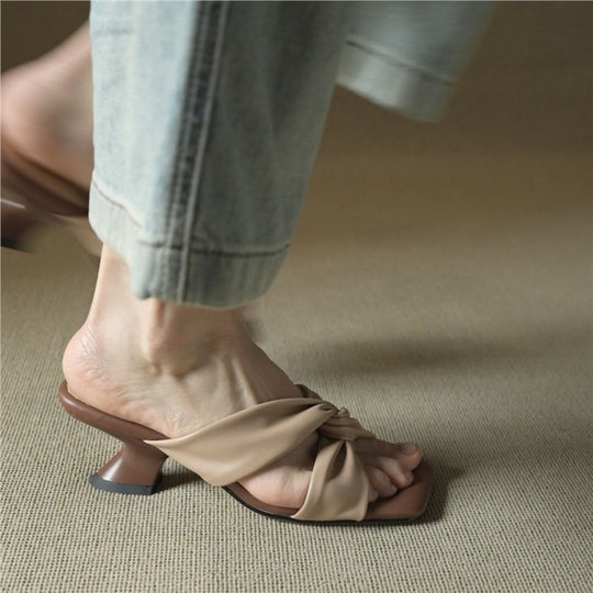 Damen Mules mit raffiniertem Knoten-Design EB