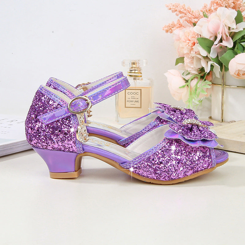 Mädchen Glitzernde Ballerinas mit Schleifenakzent EB