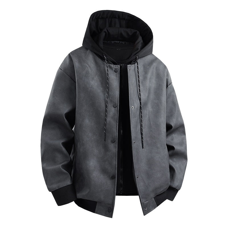 Herren modische Übergangsjacke mit abnehmbarer Kapuze und sportlichen Akzenten EB