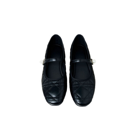 Damen elegante Ballerinas mit hochwertiger Lederoberfläche und modischen Riemen EB