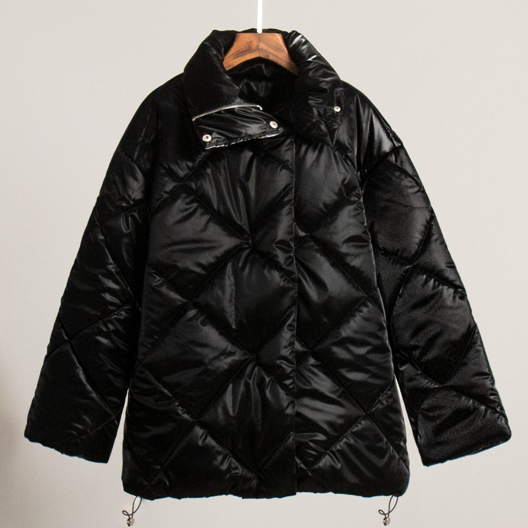 Damen gepolsterte Steppjacke mit hohem Kragen und praktischen Taschen EB