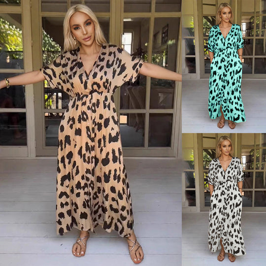 EB | Leopard-Kleid Grenzüberschreitendes Leopardenmuster Kleid