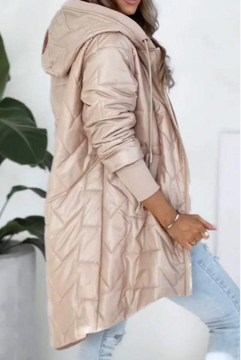 Damen Lässige Steppjacke mit hohem Kragen und praktischen Taschen EB