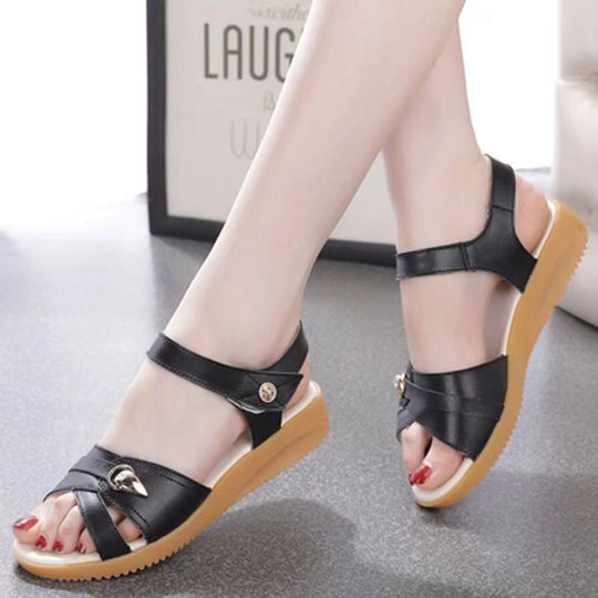 Damen Komfortable Sandalen mit dämpfendem Fußbett und modischem Riemendesign EB