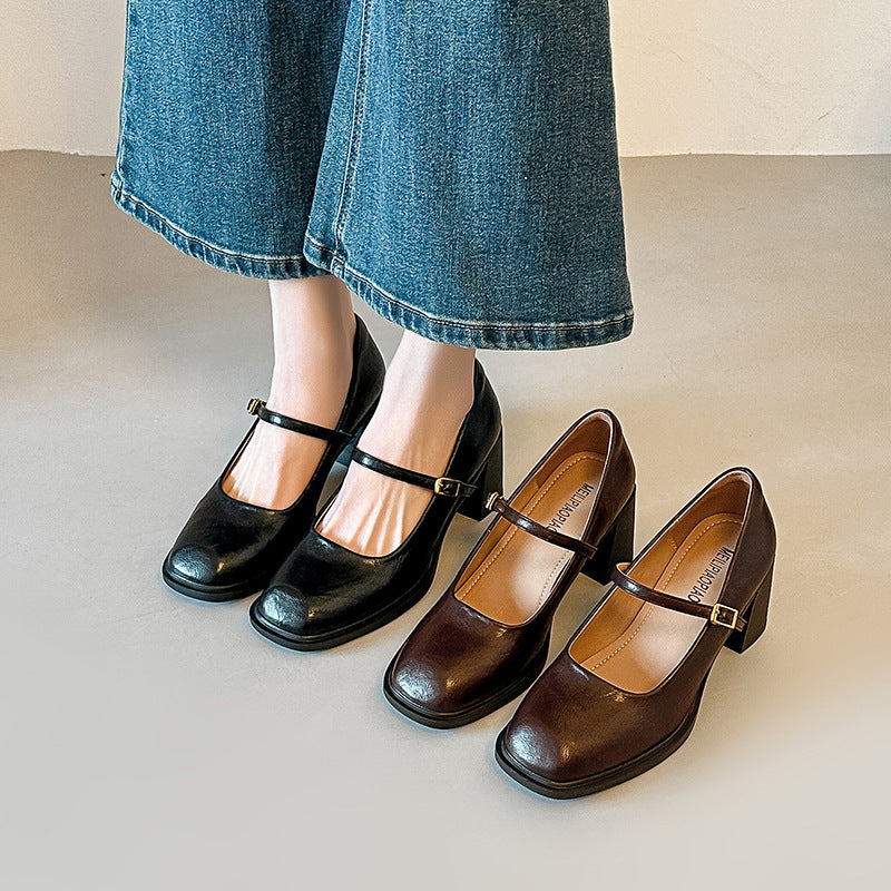 Damen Mary Jane Pumps mit modischem Riemchen EB