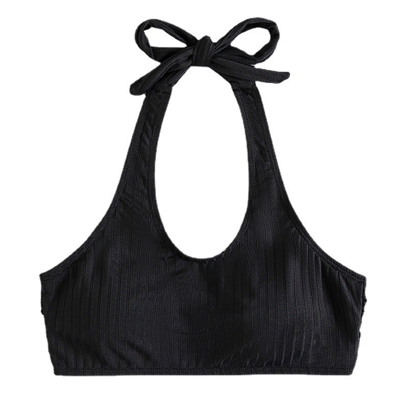 Damen Sportlicher Crop-Top mit Rippstruktur EB