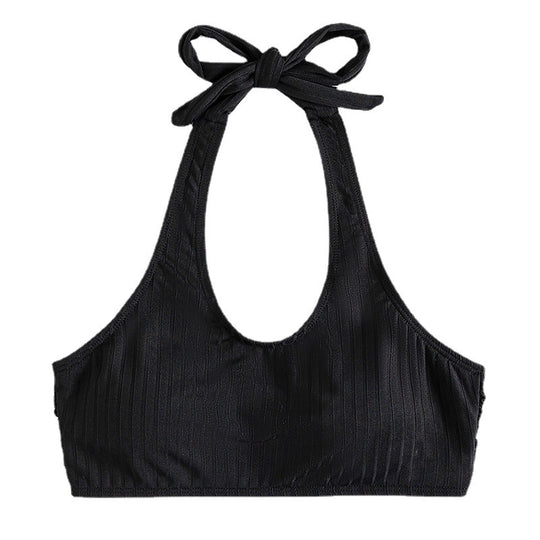 Damen Sportlicher Crop-Top mit Rippstruktur EB