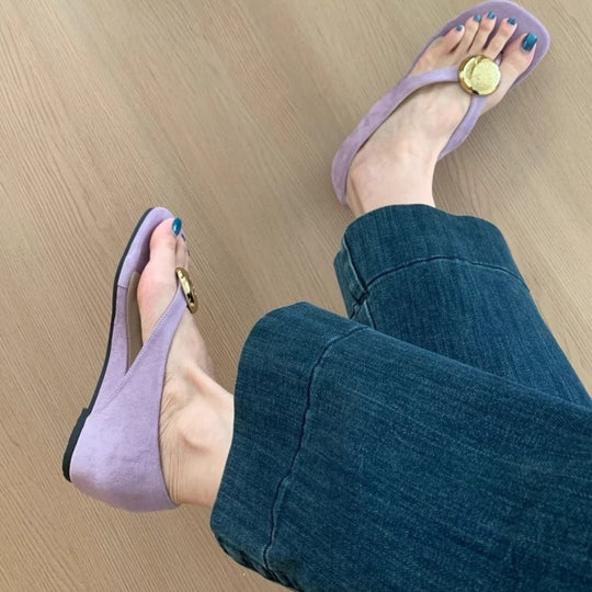 Damen Sandalen mit modischem Gold-Detail und ergonomischer Sohle EB