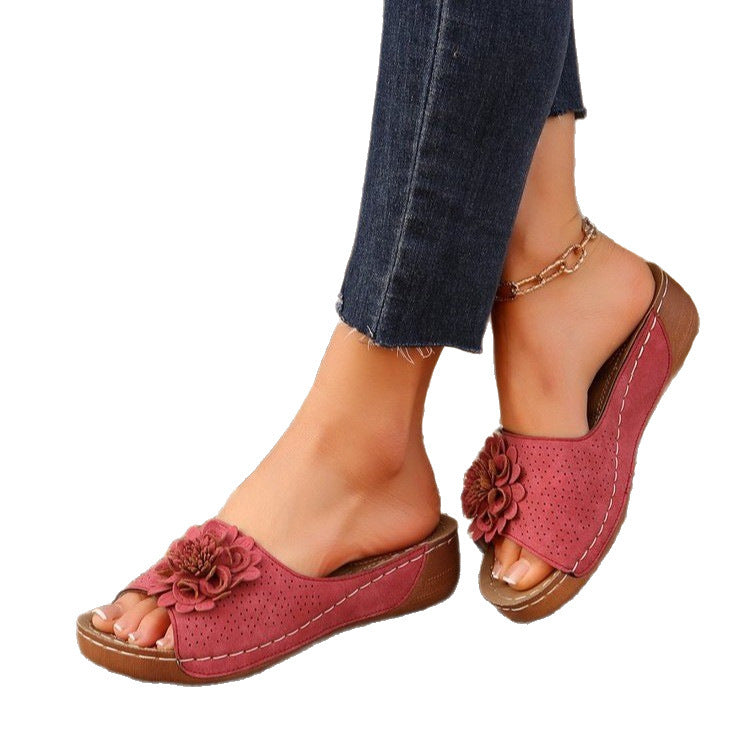 Damen Blumige Sommerschuhe mit anatomisch geformtem Fußbett EB