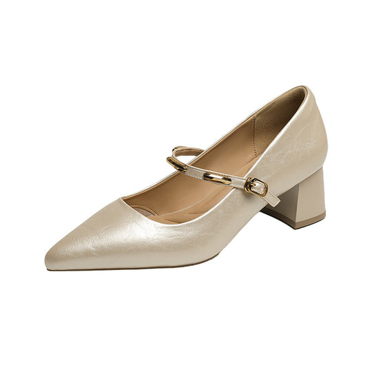 Damen Pumps mit elegantem Riemchen und komfortablem Blockabsatz EB