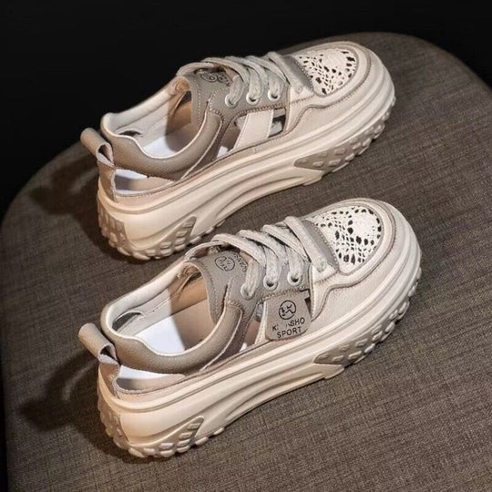 Damen Modische Sneaker mit luftigen Lochungen und dämpfender Laufsohle EB