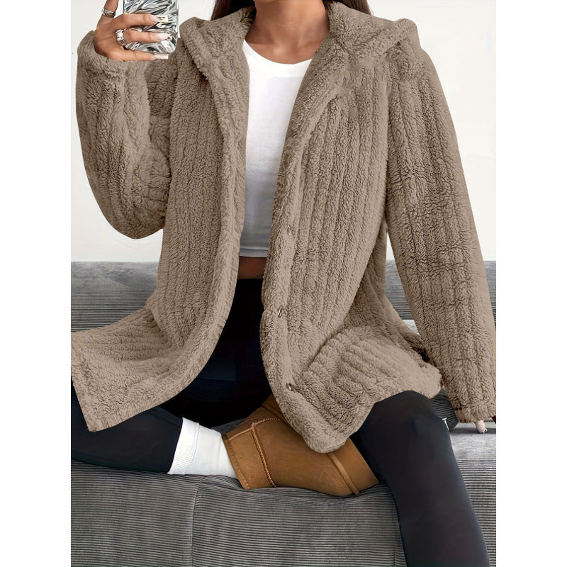 Damen kuschelige Fleecejacke EB