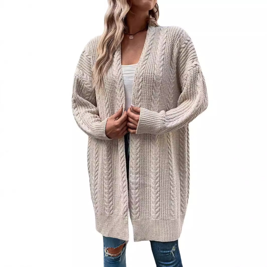 Damen Grobstrick Cardigan mit weitem Schnitt und strukturierter Optik EB
