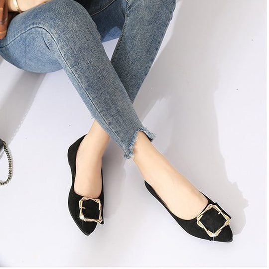 Damen Elegante Ballerinas mit modischem Schmuckdetail EB