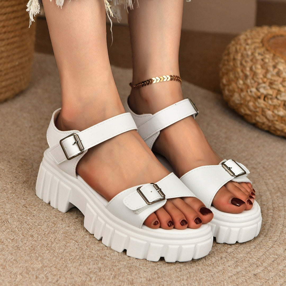 Damen Komfortable Chunky-Sandalen mit verstellbaren Riemen EB