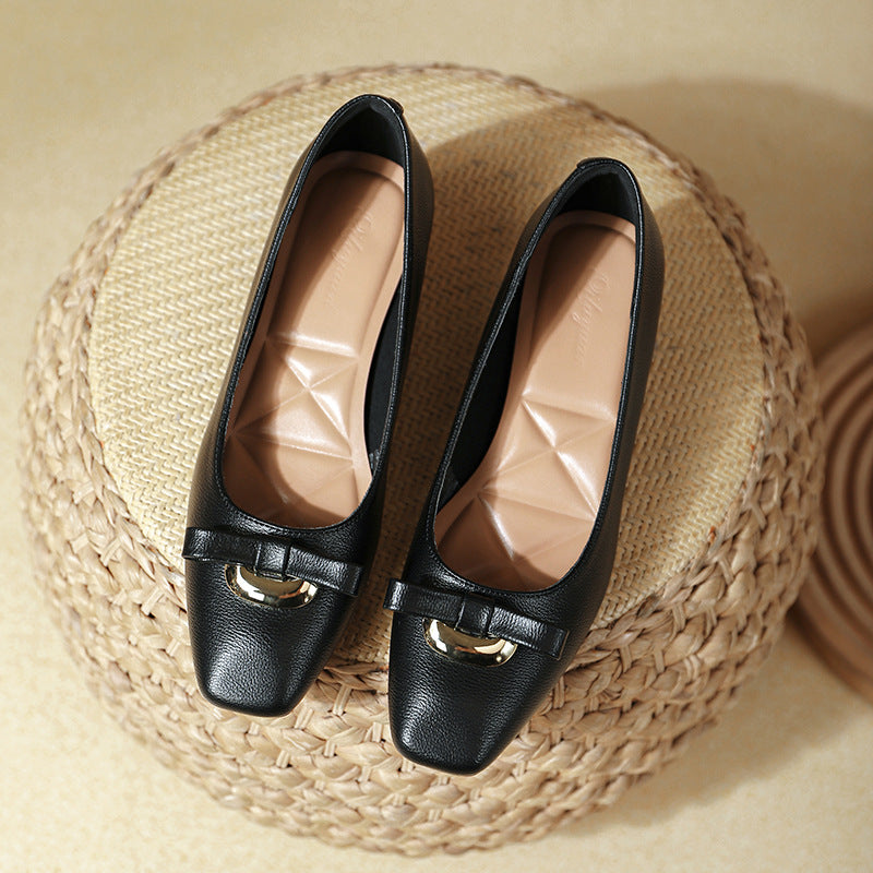 Damen elegante Ballerinas mit modischer Schnallenapplikation EB