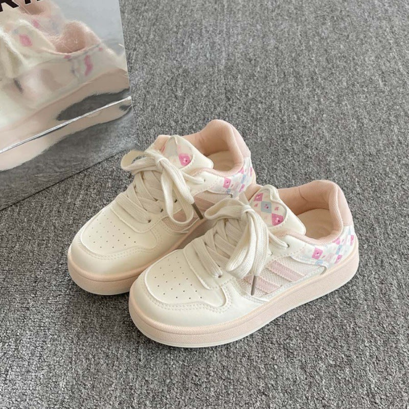 Damen Sneakers mit verspieltem Karomuster und bequemer Sohle EB