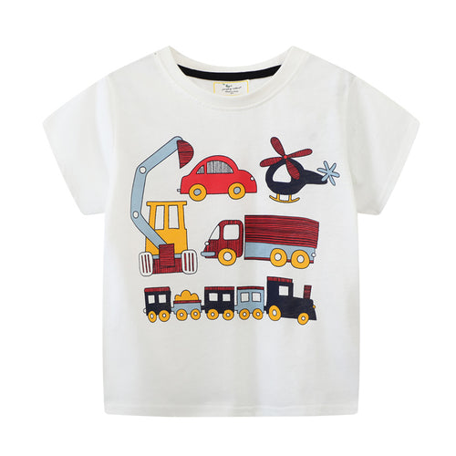 Jungen T-Shirt mit lustigem Fahrzeugmotiv EB