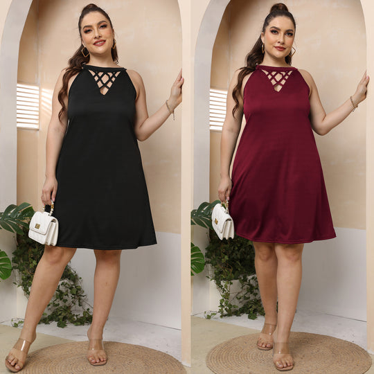 Damen Freizeitkleid mit modischem Ausschnitt EB